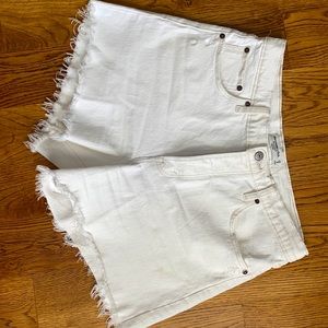 Abercrombie and Fitch white high waste dad shorts